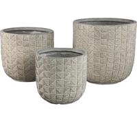 PTMD Pot de fleurs Suguna - 44x44x43 cm - Magnésium - Gris - Set de 3