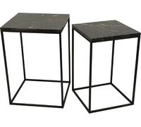 PTMD Table d'appoint Volos - 0x0x0 cm - Marbre - Marron - Set de 2