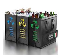 PTMS® Sac tri selectif - Poubelle tri selectif 3 bac pour Le Verre, Le Papier et Le Plastique - Déchets et Recyclage Poubelle de tri des déchets - Poubelle Recyclage Facile à Vider