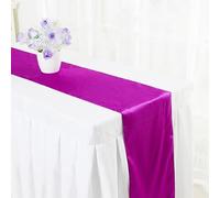 PTNKUIIY 1 chemin de table en satin - 30 x 275 cm - Couleur unie - Rectangulaire - Pour table ronde rectangulaire - Pour mariage, fête, remise de diplôme, fiançailles, Thanksgiving, baptême, violet et