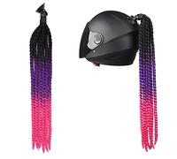 PTNKUIIY Casque de moto tressé, queue de cheval tressée, casque de vélo, tresses, postiches de cheveux, casque de moto, cheveux avec ventouse, accessoires pour vélo, moto, scooter, casque