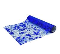PTNKUIIY Chemin de table 28 cm × 2,74 m Ruban de table bleu foncé avec paillettes avec revêtement brillant ruban en tulle polyester décoration de table tissu décoratif ruban de table pour mariage Noël