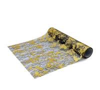 PTNKUIIY Chemin de table 28 cm × 2,74 m Ruban de table Bleu Or Glitzernde Nappe avec couche brillante en tulle en polyester Décoration de table Tissu décoratif Chemin de table pour mariage Noël