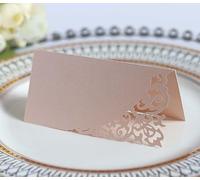 PTNKUIIY Lot de 100 cartons de table, marque-places, marque-places, fleurs, cartes de table, vierges pour étiqueter, décoration pour mariages, fêtes d'anniversaire ou banquets et autres fêtes - Rose