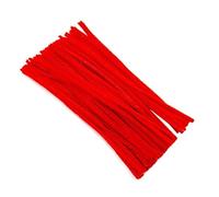 PTNKUIIY Lot de 100 cure-pipes en fil chenille pour artisanat, décorations, nettoyage de pipes, peluche souple, cure-pipes pour enfants pour bricolage, artisanat DIY, fait main pour Noël - Rouge