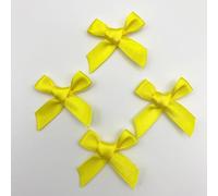 PTNKUIIY Lot de 100 mini nœuds en satin de polyester - Accessoires décoratifs pour décoration de mariage, bricolage, couture, décoration de cadeaux - 3,5 cm x 3,2 cm - Jaune