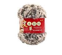 PTNKUIIY Lot de 2 pelotes de fil en fourrure synthétique - 2 x 100 g - Fil peluche - Fil à crochet - Laine moelleuse à tricoter à la main pour écharpes, manteaux, gants, bonnets, café - Gris
