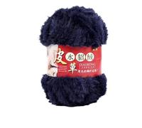 PTNKUIIY Lot de 2 pelotes de fil en fourrure synthétique - 2 x 100 g - Fil peluche - Fil à crochet - Laine moelleuse à tricoter à la main pour écharpes, manteaux, gants, bonnets - Bleu marine