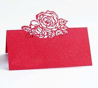 PTNKUIIY Lot de 50 cartes de table de mariage avec un design élégant de roses en fleurs, marque-places, cartes de table vierges, cartes nominatives, décoration de table pour mariage, anniversaire