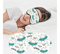 Ptrin BeeVines Masque de sommeil en satin avec sangle réglable, aide au sommeil pour la sieste, bloque 100 % de la lumière, réduit la lumière des yeux gonflés, cadeau de Noël (vaisseau spatial)
