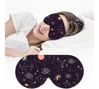 Ptrin BeeVines Masque de sommeil en satin avec sangle réglable, aide au sommeil pour la sieste, bloque 100 % de la lumière, réduit la lumière des yeux gonflés, cadeau de Noël (ciel étoilé)