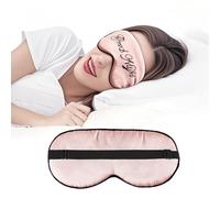 Ptrin BeeVines Masque de sommeil en satin avec sangle réglable, aide au sommeil pour la sieste, bloque 100 % la lumière et réduit les yeux gonflés, cadeau de Noël (brodé, rose)