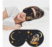 Ptrin BeeVines Masque de sommeil en satin avec sangle réglable, aide au sommeil pour la sieste, bloque 100 % la lumière et réduit les yeux gonflés, cadeau de Noël (espace)