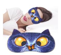 Ptrin Masque de sommeil 3D amusant avec visage de chat, 100 % bloquant la lumière, masque de sommeil confortable, réduit les poches oculaires, sangles réglables, facile à tomber, cadeau unisexe (chat