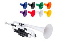 PTRUMPET 700631 Trompette avec embouchure et housse, Blanc
