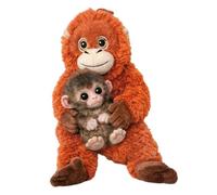 PTS SRL Peluche PUNCH singe zoo avec singe orango, figurine de collection inspirée du chiot de Macaco japonais, hauteur d'assise 35 cm, couleur marron