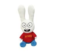 PTS SRL Simone le lapin Peluche Simon Rabbit version normale assise, hauteur 25 cm, oreilles comprises, multicolore
