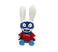 PTS SRL Simone le lapin Peluche Simon Rabbit version super-héros masqué assis, hauteur 25 cm, oreilles comprises, multicolore