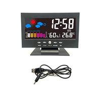 Pttnyuere 1Set LCD Écran Couleur Digital Snooze Réveil Météo Station de Prévision Plastique