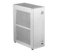 Pttnyuere Châssis de Bureau ITX Boîtier D'Ordinateur Mini NAS Boîtier D'Ordinateur Double Disque Dur de 3,5 Pouces USB3.0 TYPEC Interface Accessoires Argent