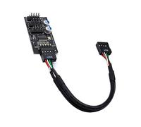 Pttnyuere Connecteur de Concentrateur USB à 9 Broches USB Hub, Répartiteur USB 1 vers 3, Câble de Carte D'En-Tête à 9 Broches USB2.0 pour Refroidissement à pour Ventilateur à LED RGB, Test de Vites