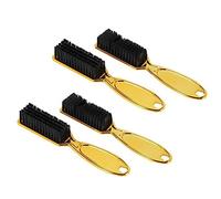 Pttnyuere Fade Brosse Peigne Ciseaux Brosse de Nettoyage ABS Brosse Barber Shop Skin Fade Vintage Tête Forme Sculpture Brosse de Nettoyage Or 4PCS