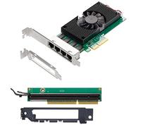 Pttnyuere I225 Chips 4 Port 2.5G RJ45 Network Adapter PCIe X4 4 Port 100/1000M/2500Mbp Gigabit Ethernet Network LAN Card NIC(B)