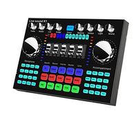 Pttnyuere K1 Live Sound Card Portable Bluetooth Sound Card Profession RéGlable Volume Audio pour L'Enregistrement de Musique