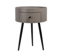 PTTRNS Table de Chevet Table de Chevet Ronde Petites Tables en Bois Table Basse d'appoint avec 1 tiroir Table d'appoint for Salon Chambre Bureau Petit Espace Table de Chevet (Color : Bruin)