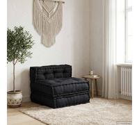 PTUGUOF Élément de canapé modulaire Anthracite 70 x 70 x 54 cm Tissu | Housse en coton, rembourrage en fibre de mousse, combinable librement, coussin de sol, pouf pour salon
