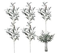ptumcial Branches d'olivier Branches d'olivier pour vases 5 pièces Faux Arbre Artificiel de 30 Pouces avec Olives réalistes 4 tiges de Verdure réalistes Style 1