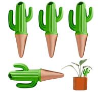 ptumcial Pointes d'arrosage en Terre Cuite, 4 pièces 60 ML Pointes d'arrosage Automatique de Cactus Mignons, Abreuvoir de Plantes réutilisable pour Plante en Pot intérieure et extérieure