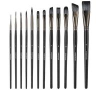 Ptwola Lot de 12 pinceaux d'artiste en acrylique - Kit de maquillage professionnel pour le corps - Pour huile, aquarelle, gouache, visage, roche, toile, Halloween, cosplay, fête, enfants et adultes