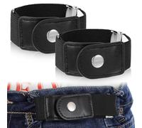 Ptwola Lot de 2 ceintures latérales pour homme sans boucle - Ceinture élastique réglable - Ceinture invisible - Pour femme - 3,8 cm