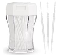 Ptwola Lot de 200 cure-dents interdentaires 2 en 1 pour dents - Portable à poils souples - Pour adultes et enfants - Élimine les débris alimentaires - Outil de nettoyage entre les dents