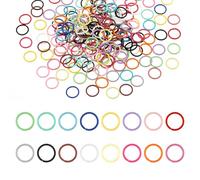 Ptwola Lot de 300 anneaux ouverts colorés de 10 mm pour fabrication de bijoux, colliers, bagues, pendentifs, perles, fermoirs mousquetons, fournitures pour plaque d'identité de chien