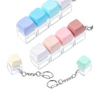 Ptwola Lot de 4 porte-clés 4 en 1 pour clavier | Fidget Clicker, clavier portable, cadeaux, claviers linéaires et séparés, porte-clés pour adultes, hommes et femmes