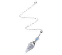 Ptwola Pendule d'améthyste en cristal de guérison - Pierres précieuses hexagonales - Pendentif en résine transparente - Pour la divination, la sorcellerie, la cérémonie, le reiki, la méditation (blanc