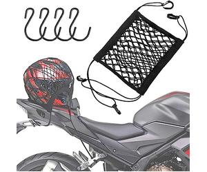 Ptyism Filet pour Casque Moto，Filet Araignée pour Vélo et Casque Moto (Noir)