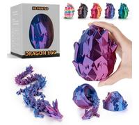 Ptyism œuf Imprimés en 3D(Bleu/Violet-29CM-Dragon) Oeuf Dragon Imprimé en 3D丨œuf de Dragon,Dragon Imprimé en 4D pour Cadeaux Adultes Enfants Soulager Stress pour Easter Jour de Noël