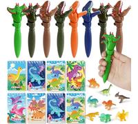 PtyPop Dino Cadeau Anniversaire Enfants Invites, Stylos de Dinosaures, Carnet de Notes, Dinosaure lumineux, Dino Party Petit Cadeaux Anniversaire Invités Enfant Garcon Fille