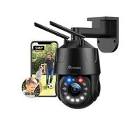 PTZ Caméra Surveillance WiFi 5MP 10x Optique Zoom Extérieure Détection Humaine Vision Nocturne 100M Sirène & Alarm Lumière