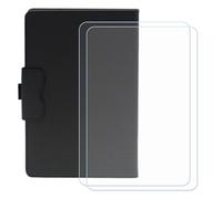 PU Cuir Etui pour Blackview Tab 80 (10,1") + [2 pièces] Verre trempé, HD Anti Rayures Film Protection écran - Fermeture magnétique Pliant Coque Cover Housse de Protection - XHY - Noir