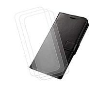 PU Cuir Etui pour Cubot King Kong Mini 3 + [3 pièces] Verre trempé, HD Anti Rayures Film Protection écran - Fermeture magnétique Pliant Coque Cover Housse de Protection pour (4,5") - Noir-1