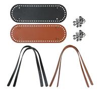 PU Fond de Sac à Crocheter, Anse pour Sac à Main, Set de Fond de Sacs, Sacs en Cuir Diy, Crochet Cuir, Convient pour Les Sacs à Dos, Les Sacs à Main dt Les Sacs à Bandoulière, Brun Noir