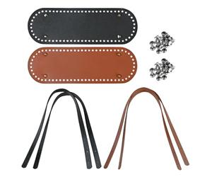 PU Fond de Sac à Crocheter, Anse pour Sac à Main, Set de Fond de Sacs, Sacs en Cuir Diy, Crochet Cuir, Convient pour Les Sacs à Dos, Les Sacs à Main dt Les Sacs à Bandoulière, Brun Noir
