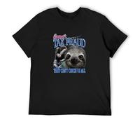 PU KOU Commit Tax Fraud Retro Bootleg Rap Sloth Streetwear T-Shirt Black M