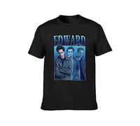 PU KOU Edward Cullen Hold on Tight Twilight Saga Robert Pattinson O-Neck 100% Cotton Short Sleeve Unisex T-Shirt XXL