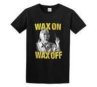 PU KOU Karate Kid Mr Miyagi Chopsticks Wax on Wax Off Pat Morita Cobra Unisex 100% Cotton Short-Sleeve T-Shirts Black L