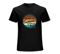 PU KOU Men's 50Th Birthday Gift 1969 Retro Summer of 69 T-Shirt - Standard T-Shirt Black XXL